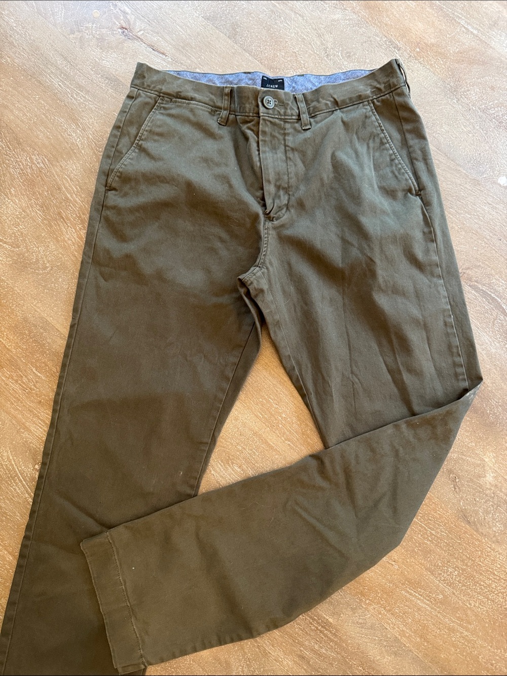 Jcrew Men's Olive Green Chino Pants- 770 Straight in Sz 31x32